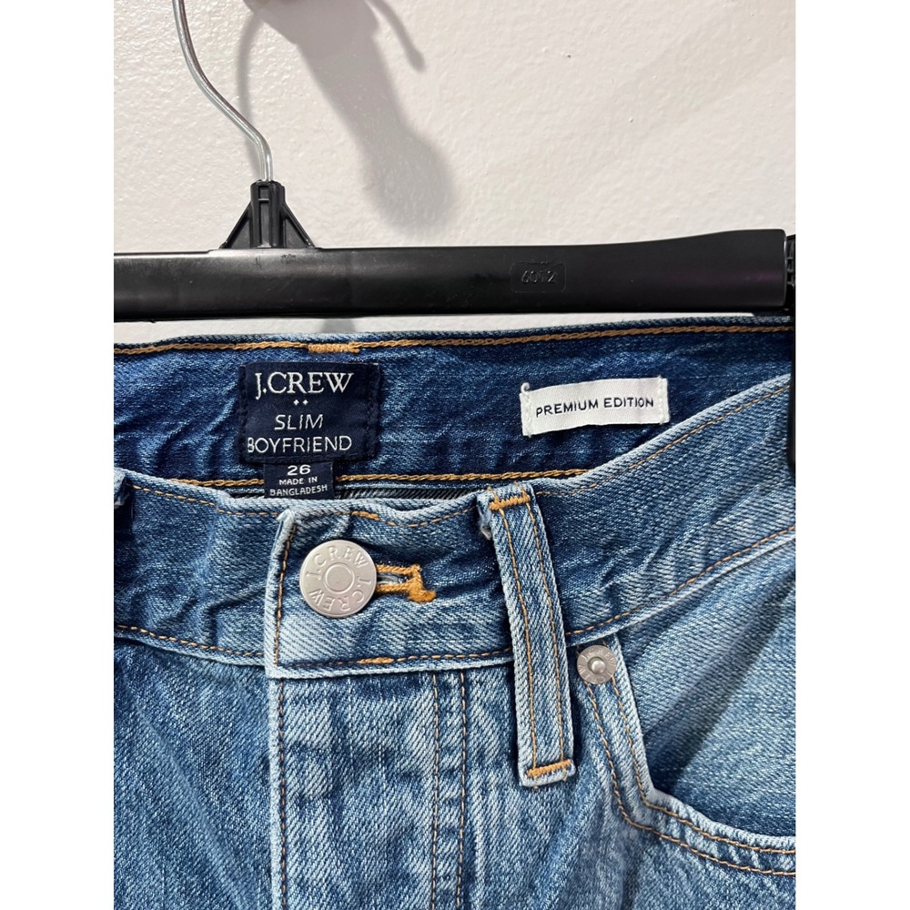 J Crew Slim Boyfriend Jeans Patchwork Distressed Medium Wash Size 26 - Picture 5 of 7